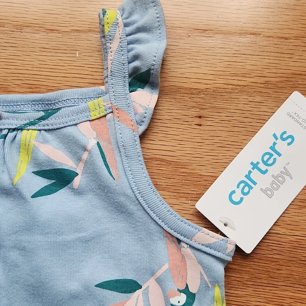 NWT Carter's Baby Blue Parrot Romper 24 Months